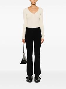 pleat-detail flared trousers - Zwart