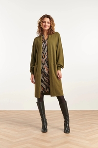 Smashed Lemon 23594 stijlvolle oversized cardigan in army green