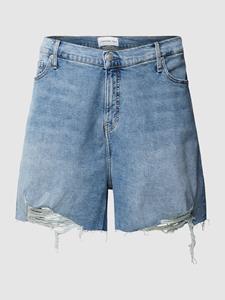 Calvin Klein Jeans Plus Korte PLUS SIZE jeans met labelpatch van leer, model 'Mom'