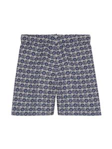 Gucci Kids Double G cotton shorts - Blauw