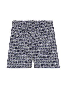 guccikids Gucci Kids Shorts met jacquard - Blauw