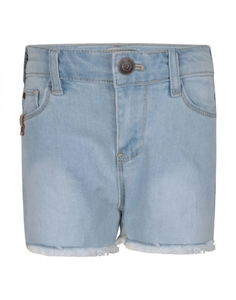 DAILY 7 Meisjes korte jeans met rafels light denim