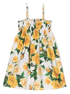 dolce&gabbanakids Dolce & Gabbana Kids Gelaagde flared jurk met bloemenprint - Wit