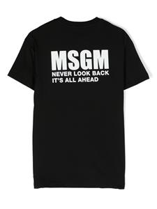 MSGM Kids logo-print cotton dress - Zwart