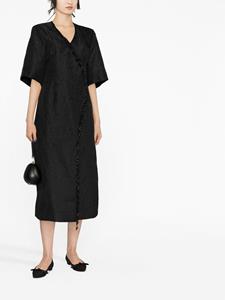 GANNI Midi-jurk met jacquard - Zwart