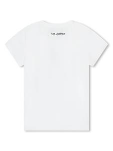 karllagerfeldkids Karl Lagerfeld Kids Jersey T-shirt verfraaid met logoprint - Wit