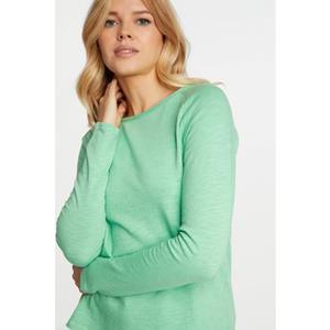 Rich & Royal Langarmshirt mit Rüschenkante an Ausschnitt und Ärmelsaum