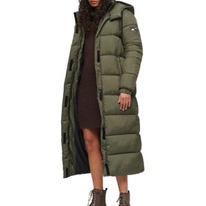 Superdry Steppmantel RIPSTOP LONGLINE PUFFER JACKET Football Dark Moss Grid