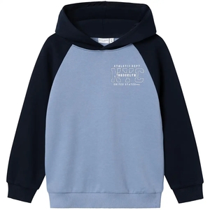 Name It Sweatshirt NKMVOLMAR LS BOXY SWEAT WH BRU mit Kapuze aus Baumwolle