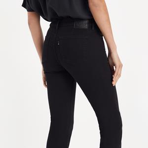 Dames Levis 712 Slim Welt Pocket Jeans in Zwart