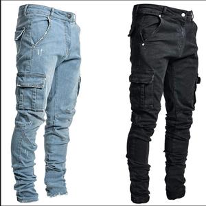 Zhuoneng Clothing Nieuwe jeans heren skinny jeans met zijzak en kleine pijpen voor heren