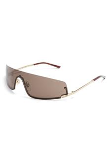 Gucci Eyewear Square-G-motif shield-frame sunglasses - Goud