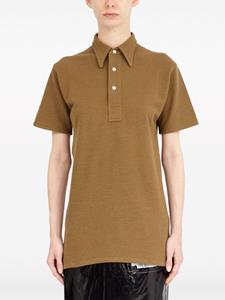Blouse met puntkraag - Beige