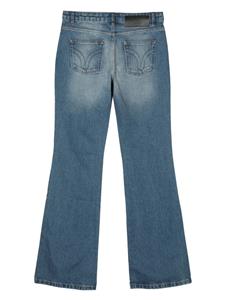 AMI Paris logo-patch flared jeans - Blauw