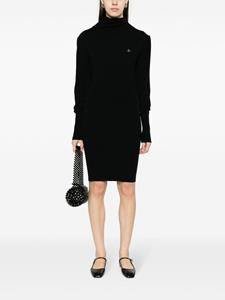 Vivienne Westwood Orb-embroidered ribbed mini dress - Zwart