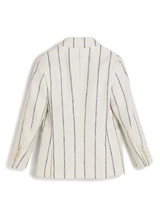 brunellocucinellikids Brunello Cucinelli Kids Gestreepte blazer met enkele rij knopen - Wit