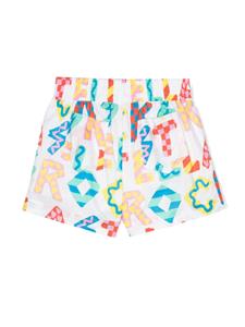 stellamccartneykids Stella McCartney Kids Shorts met elastische band en logoprint - Wit