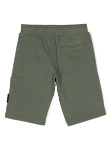 stoneislandjunior Stone Island Junior Jersey shorts met Compass-logopatch - Groen