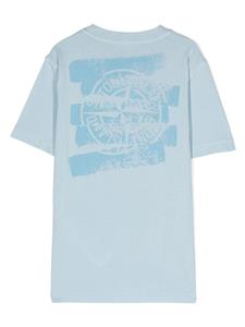 stoneislandjunior Stone Island Junior T-shirt met print - Blauw