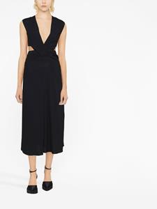 victoriabeckham Victoria Beckham Midi-jurk met uitgesneden detail - Zwart