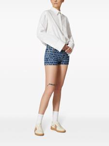 Valentino Garavani Denim shorts met logo-jacquard - Blauw