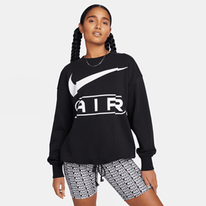 Nike W Air Crewneck lichtgewicht damessweatshirt met ronde hals, zwart/wit