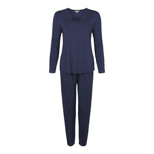 Lady Avenue Bamboo Pyjama, Kleur: Blauw