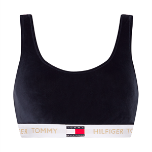 Tommy hilfiger Lingeri Bralette Velour Bikinitop, Kleur: Zwart