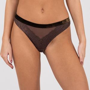 Neo Noir Beige BlauwRood G-String, Kleur: Mocca