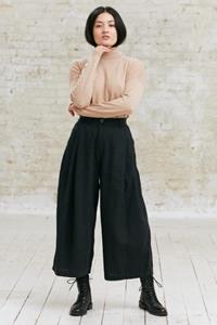 Jyoti Fair Works Damen vegan Culotte Awa Hanf/Tencel Schwarz