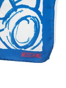 Moschino Teddy Bear silk foulard - Blauw