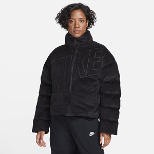 Nike Sportswear Essential Therma-FIT oversized gewatteerd corduroy jack voor dames - Zwart