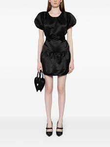 cynthiarowley Cynthia Rowley Satijnen mini-jurk met tulp - Zwart