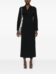 Rabanne ruched mid-length wrap dress - Zwart