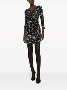dolce&gabbana Dolce & Gabbana Gedrapeede midi-jurk met stippen - Zwart