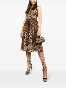 dolce&gabbana Dolce & Gabbana Midi-jurk met luipaardprint - Bruin