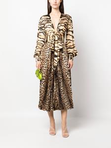 robertocavalli Roberto Cavalli Midi-jurk met dierenprint - Beige