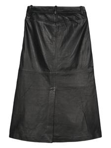 Gestuz OliviGZ leather midi skirt - Zwart