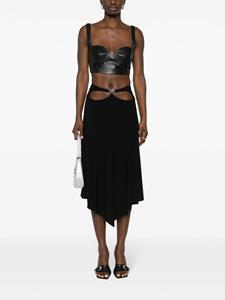 Mugler Midi-rok met logoplakkaat - Zwart