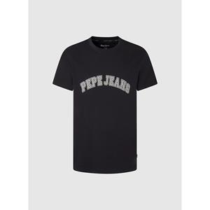 Pepe jeans Recht T-shirt met korte mouwen en logo