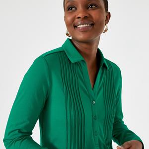 ANNE WEYBURN T-shirt met polo/hemdskraag en lange mouwen