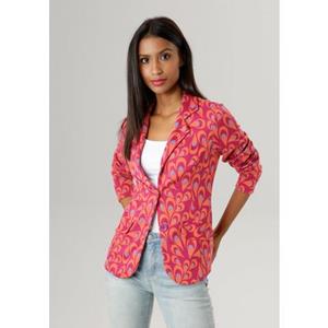 Aniston SELECTED Korte blazer met fantasierijk jacquardmotief