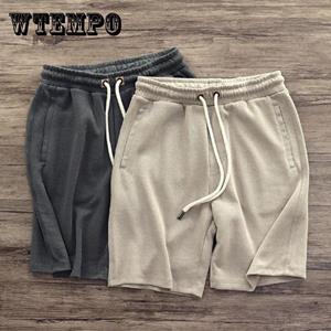 WTEMPO Gebreide Shorts Heren Retro Katoen Do Oude Luie Elastische Taille Sport Losse Casual Vijfpunts Broek Zomer Heren
