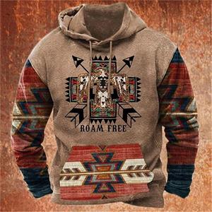 ETST WENDY 005 Indian cowboy Herfst Winter Retro Mannen Hoodies Vintage Trui Mode Oversized Sweatshirt Lange Mouw Casual Tops Kleding