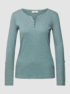 TOM TAILOR T-Shirt Gestreiftes Langarm Shirt mit Henley 5298 in Pink