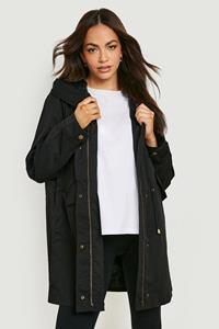 Boohoo Zwangerschap Waterproof Parka Jas, Black