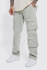 Boohoo Gebleekte Baggy Cargo Jeans Met Zakken, Sage