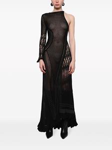 Roberta Einer Chloe midi-jurk met pofmouwen - Zwart