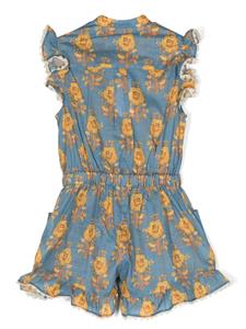 zimmermannkids ZIMMERMANN Kids Chambray romper met franje - Blauw