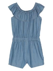 Moschino Kids Romper met geborduurde teddybeer - Blauw